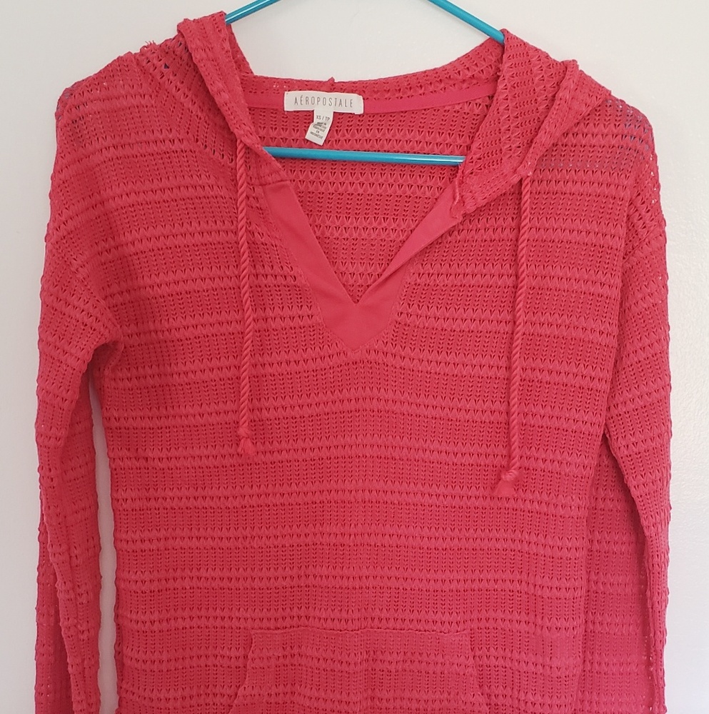Aero Pink V-Neck Hoodie/Cover-Up